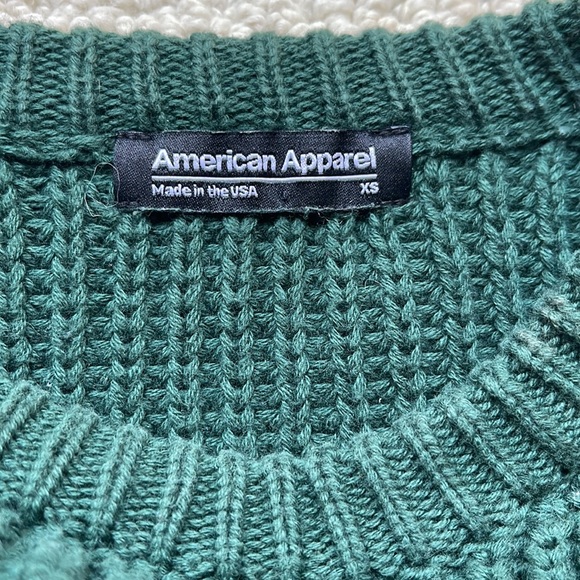 American Apparel 100% Cotton Green Sweater Size XS - Picture 6 of 10